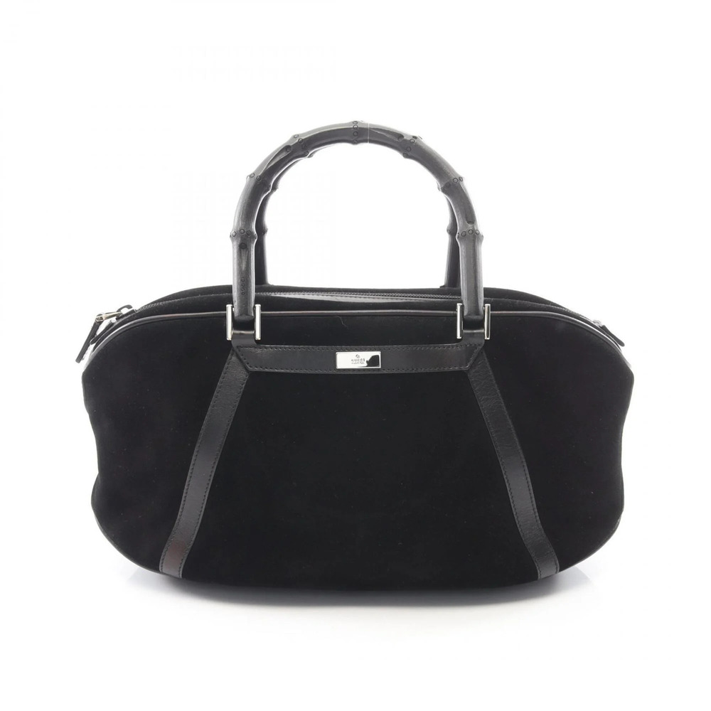 GUCCI Black Leather Bamboo Bag